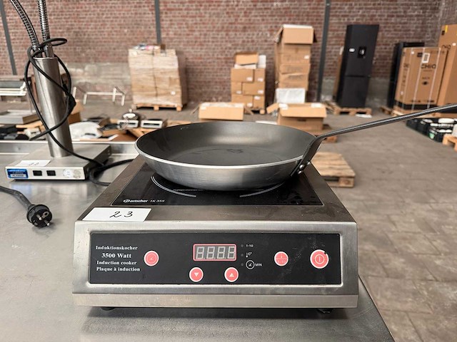 Bartscher - ik 35s - professionele inductiekookplaat 3500w met pan - afbeelding 1 van  8