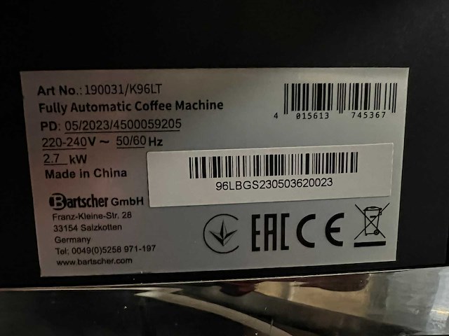 Bartscher - kv1 comfort - koffiemachine - afbeelding 4 van  5