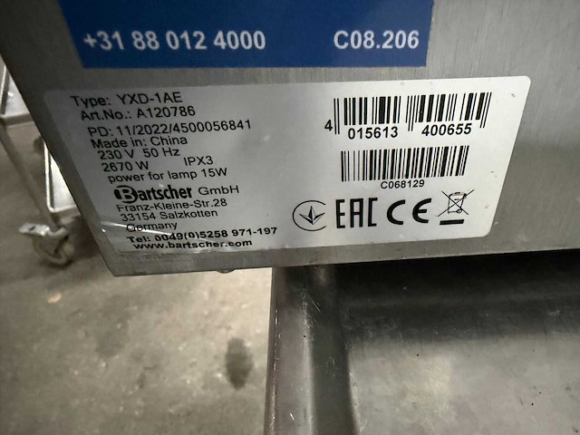 Bartscher yxd-1ae oven - afbeelding 6 van  6