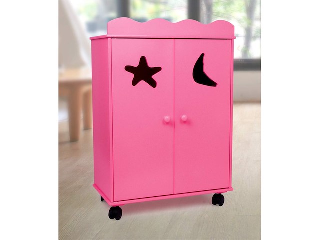 Base toys houten poppen kledingkast roze - afbeelding 1 van  4