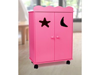 Base toys houten poppen kledingkast roze