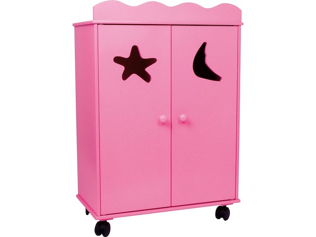 Base toys houten poppen kledingkast roze - afbeelding 1 van  5