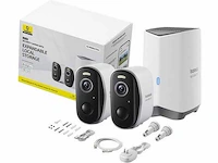 Baseus n1 plus beveiligingscamera buiten set – buiten camera-draadloos slimme beveiliging - 2k camera - weerbestendig - nachtzicht - inclusief homestation
