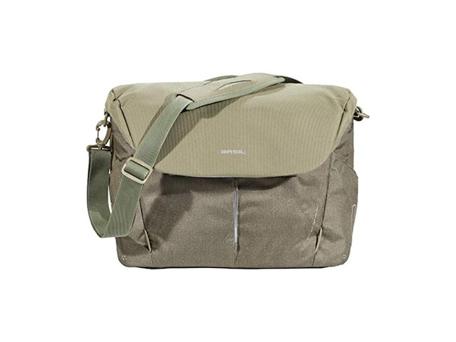 Basil b-safe commuter fiets laptoptas nordlicht 17 liter olijfgroen - afbeelding 2 van  4