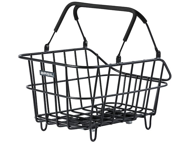 Basil cento alu mik fietsmand achter aluminium zwart - afbeelding 1 van  1
