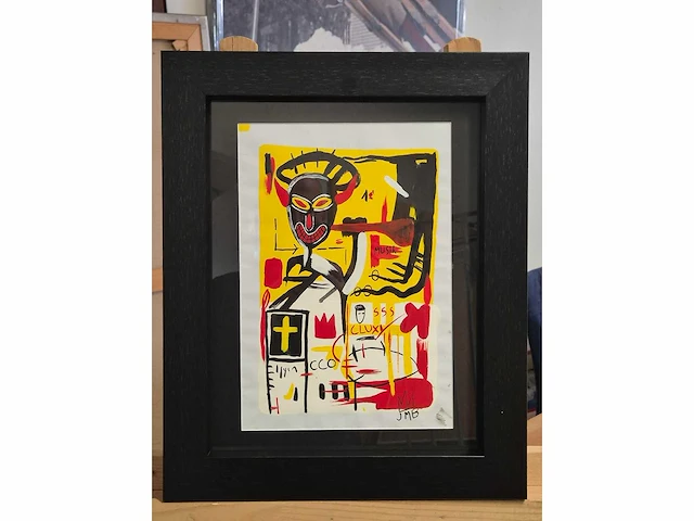 Basquiat-gouache/acryl op papier - afbeelding 2 van  3