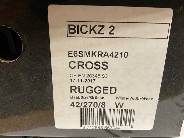 Bata bickz 2 cross s3 paar werkschoenen (42) - afbeelding 2 van  2
