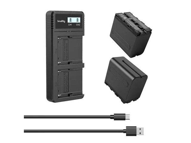 Battery & charger kit smallrig, 3823 np-f970, zwart - afbeelding 1 van  3