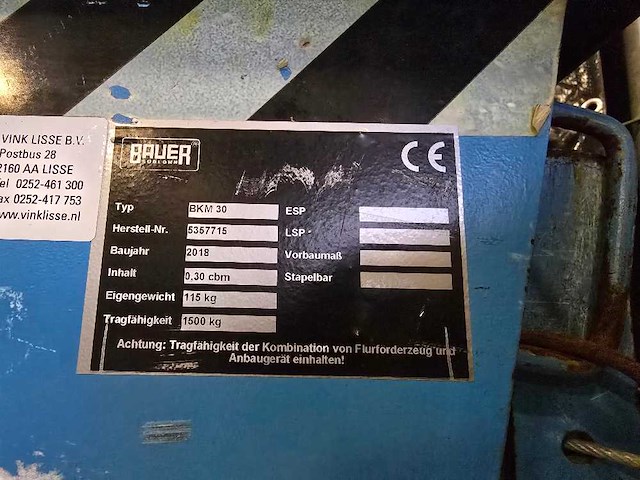 Bauer - 2018 - bkm 30 - kiepcontainer - afbeelding 4 van  4
