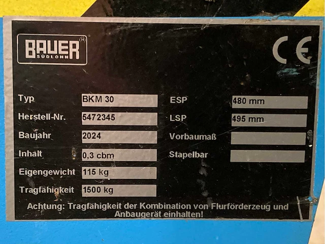 Bauer bkm 30 kantelbak - afbeelding 5 van  5