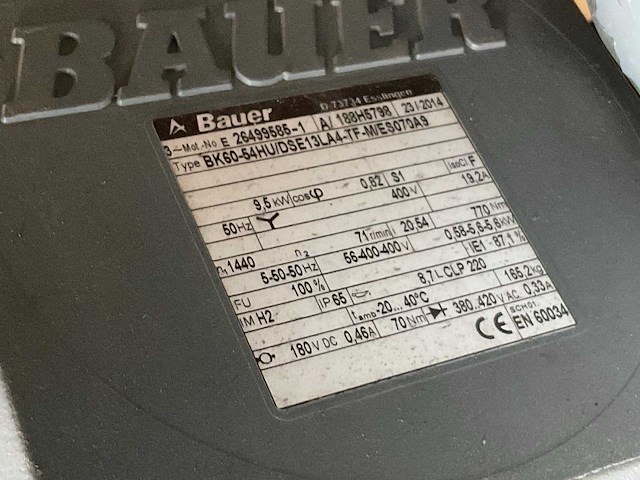 Bauer elektromotor met reductiekast (2x) - afbeelding 2 van  3