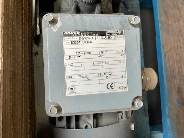 Bauer elektromotor met reductiekast (3x) - afbeelding 1 van  5