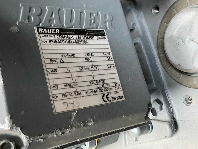 Bauer elektromotor met reductiekast (4x) - afbeelding 3 van  3