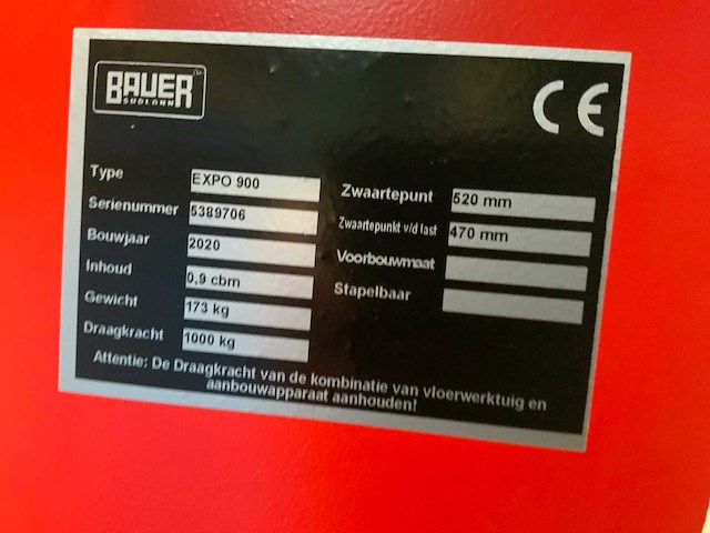 Bauer expo 900 verrijdbare kantelbare afvalbak - afbeelding 6 van  6