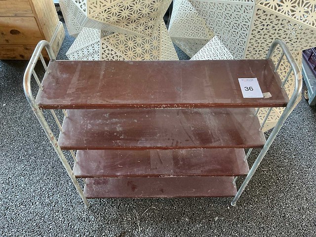 Bauhaus vintage metalen boekenkast - afbeelding 2 van  4
