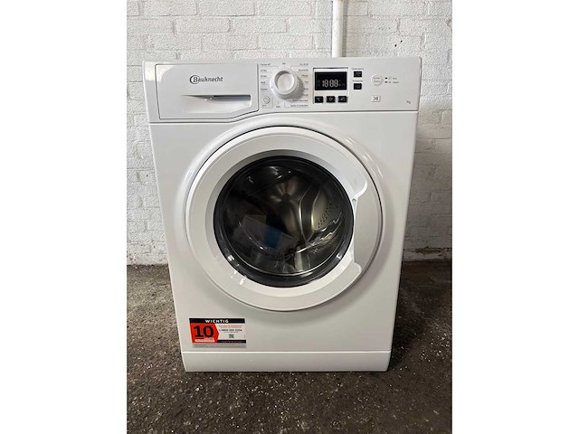 Bauknecht bw 719 a wasmachine voorlader 7 kg 1400 rpm wit duits display - afbeelding 2 van  7