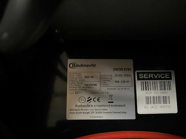 Bauknecht dwgr6780 afzuigkap 80cm - afbeelding 2 van  2