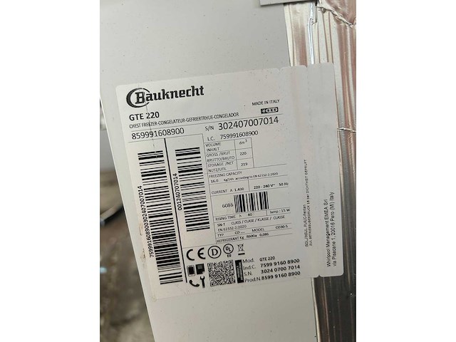 Bauknecht gte 220 vrieskist 118cm - afbeelding 5 van  5