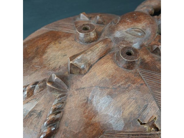 Baule goli houten masker . uit ivoorkust. - afbeelding 4 van  5