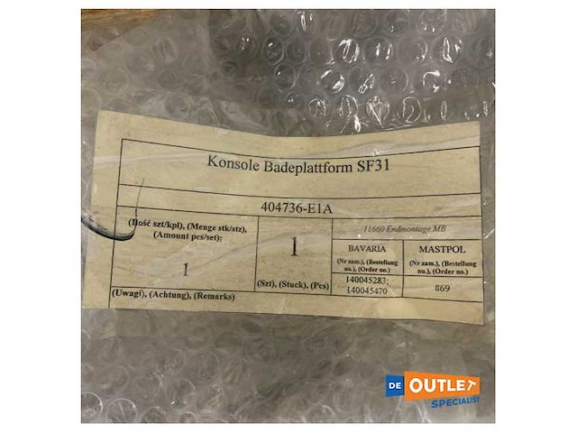 Bavaria 44 ht stainless steel fixed swim platform bracket - 820038408 - afbeelding 4 van  10