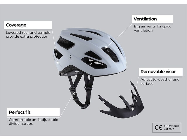 Bbb cycling racefiets helm kite 2.0 mat wit s bhe29b - afbeelding 2 van  3