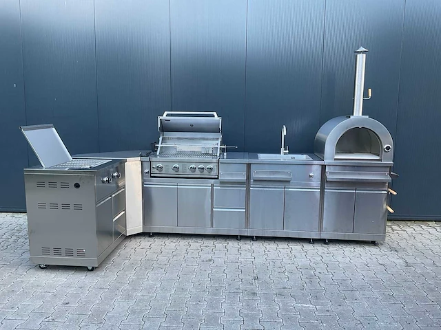 Bbq burner-hoek-grill-wasbak-pizza buitenkeuken - afbeelding 26 van  32