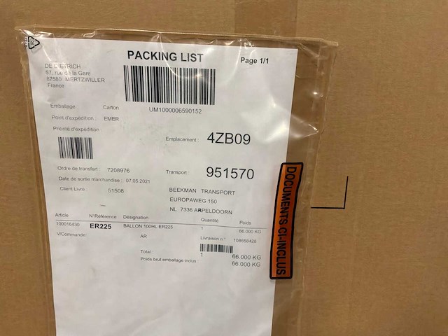 Bdr thermea france ballon er225 hl100 boiler - afbeelding 5 van  5