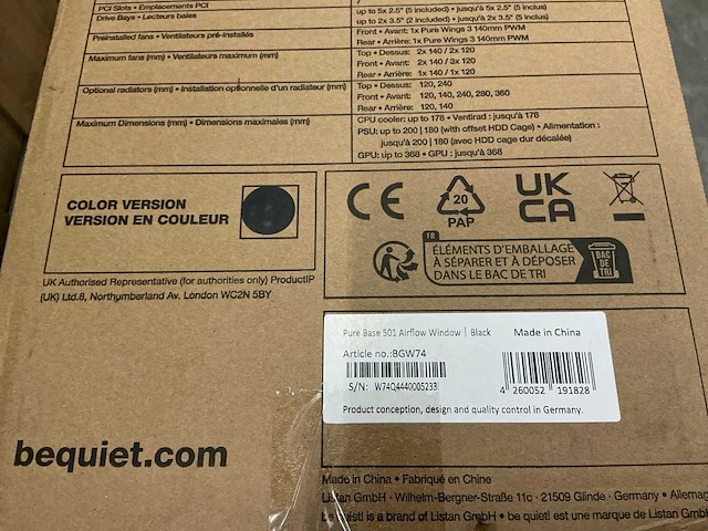Be quiet! pure base 501 airflow window black - afbeelding 3 van  3