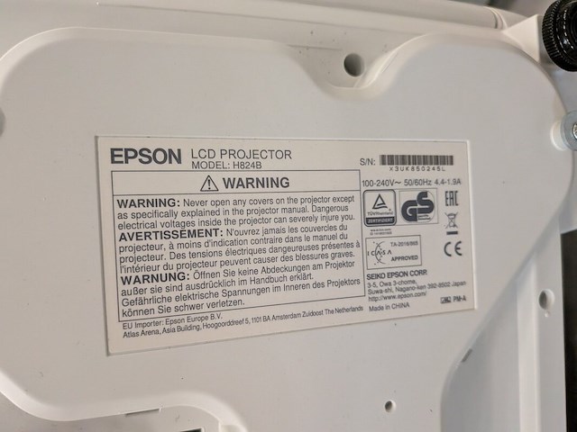Beamer met projectiescherm epson, h824b - afbeelding 7 van  10