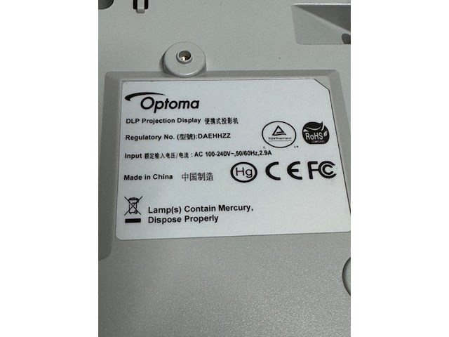 Beamer optoma, daehhzz, wit, met plafondbeugel - afbeelding 5 van  7