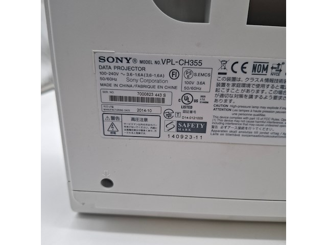 Beamer, sony, vpl-ch355 - afbeelding 6 van  7