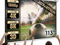 Beamerscherm uitschuifbaar 113 inch - afbeelding 1 van  9