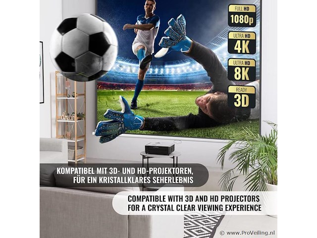 Beamerscherm uitschuifbaar 113 inch - afbeelding 5 van  9