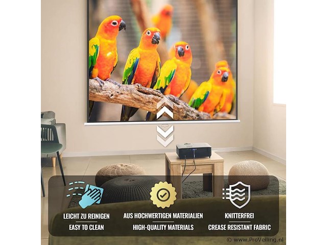 Beamerscherm uitschuifbaar 113 inch - afbeelding 3 van  9