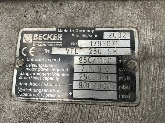 Becker vtlf 360 vacuümpomp - afbeelding 4 van  5