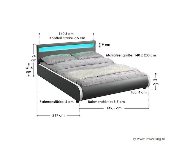 Bed sevilla 140x200cm - afbeelding 6 van  6
