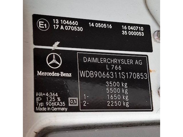 Bedrijfsauto, mercedes-benz, sprinter 2.2 cdi 325 hd met laadklep, 2007 - afbeelding 58 van  65