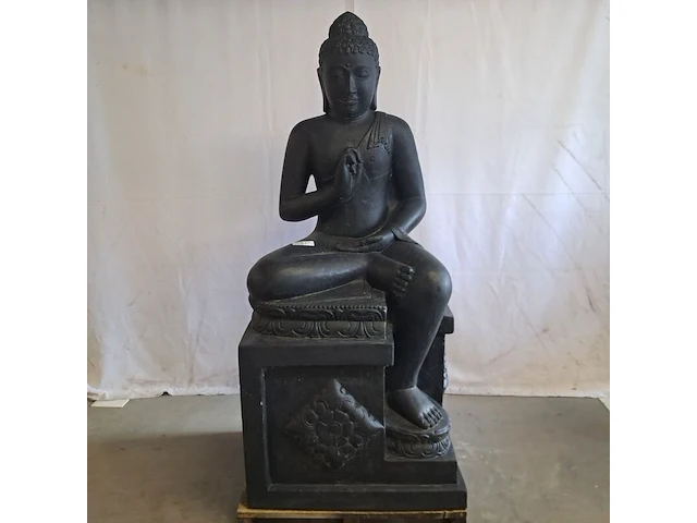 Beeld, buddha, donkergrijs / antraciet - afbeelding 1 van  7