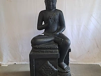 Beeld, buddha, donkergrijs / antraciet