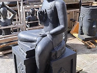 Beeld, buddha, donkergrijs / antraciet - afbeelding 3 van  7