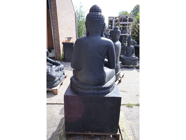 Beeld, buddha, donkergrijs / antraciet - afbeelding 4 van  7