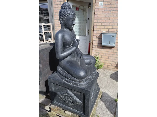 Beeld, buddha, donkergrijs / antraciet - afbeelding 5 van  7