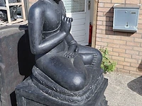 Beeld, buddha, donkergrijs / antraciet - afbeelding 5 van  7