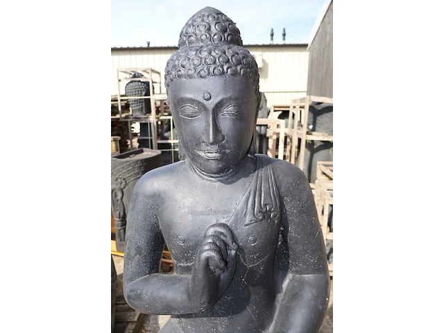 Beeld, buddha, donkergrijs / antraciet - afbeelding 7 van  7
