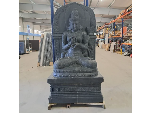Beeld, buddha, donkergrijs / antraciet - afbeelding 1 van  12