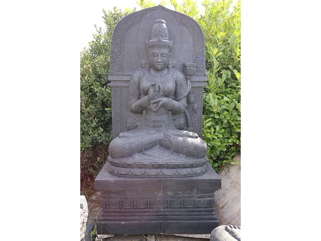 Beeld, buddha, donkergrijs / antraciet - afbeelding 5 van  12