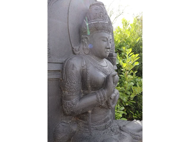 Beeld, buddha, donkergrijs / antraciet - afbeelding 8 van  12