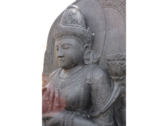 Beeld, buddha, donkergrijs / antraciet - afbeelding 12 van  12