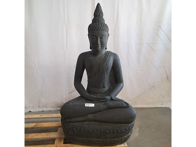 Beeld, buddha, donkergrijs / antraciet - afbeelding 1 van  8