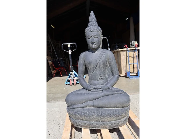 Beeld, buddha, donkergrijs / antraciet - afbeelding 2 van  8